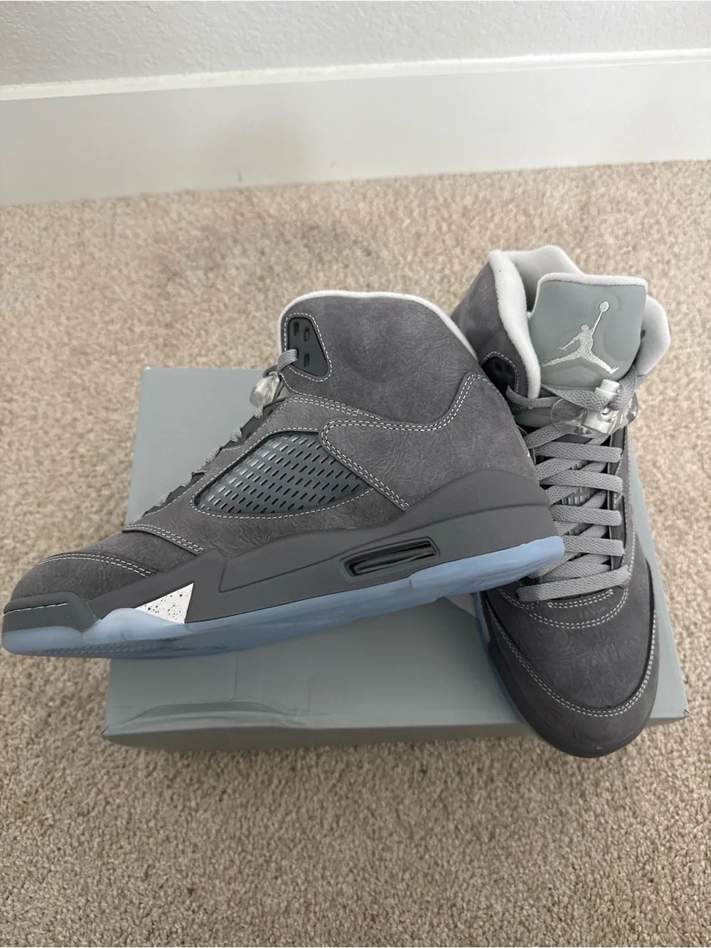 Jordan 5 wolf grey size 10